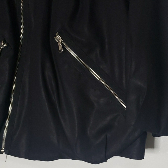 Marc By Marc Jacobs Black Leather Jacket Asymmetrical Zipper - Picture 3 of 8